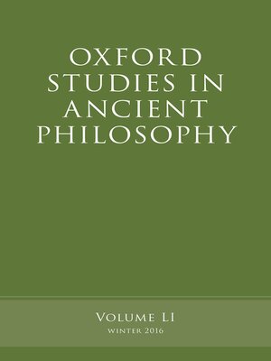 cover image of Oxford Studies in Ancient Philosophy, Volume 51